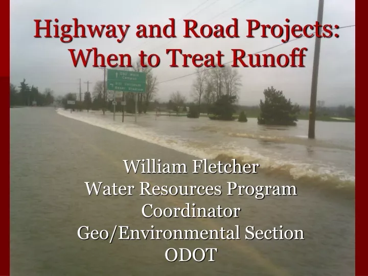 highway and road projects when to treat runoff