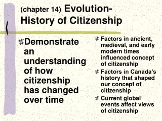 (chapter 14)  Evolution- History of Citizenship