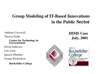 Group Modeling of IT‑Based Innovations in the Public  Sector
