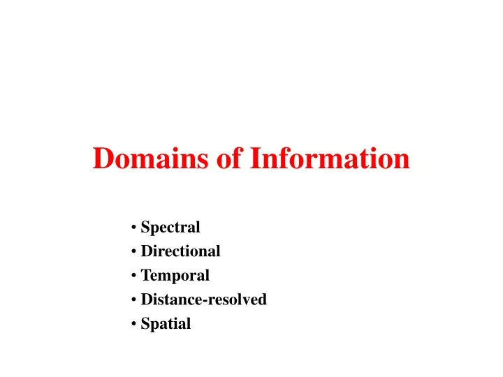 domains of information