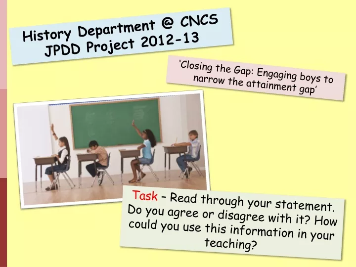 history department @ cncs jpdd project 2012 13
