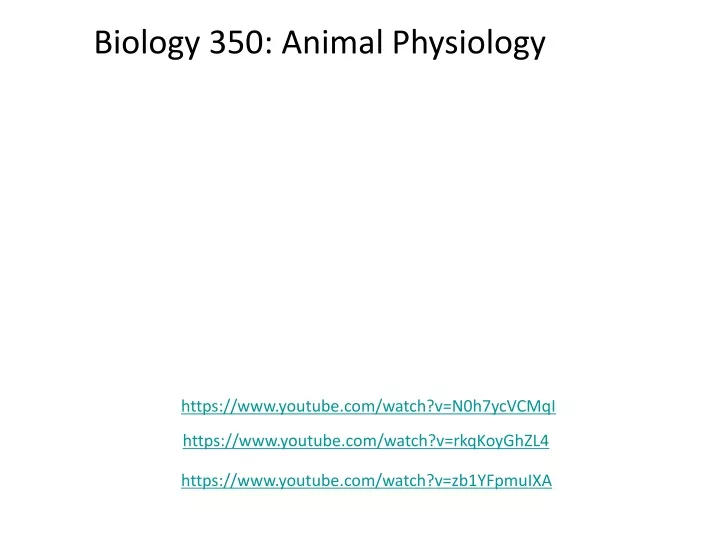 biology 350 animal physiology