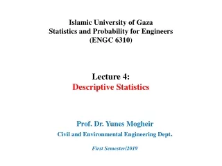 Islamic University of Gaza Statistics and Probability for Engineers (ENGC 6310)