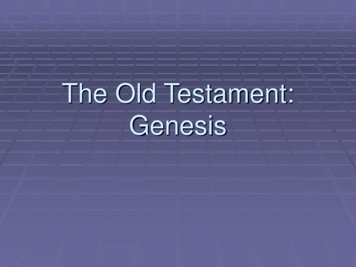the old testament genesis