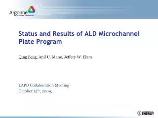 Status and Results of ALD Microchannel Plate Program