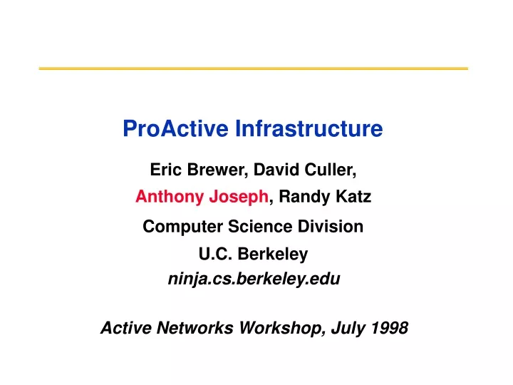 proactive infrastructure