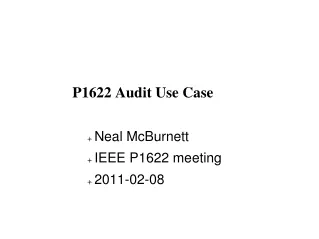 P1622 Audit Use Case