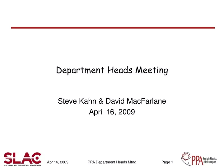 department heads meeting