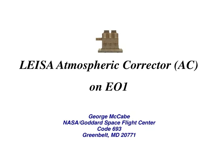 leisa atmospheric corrector ac on eo1