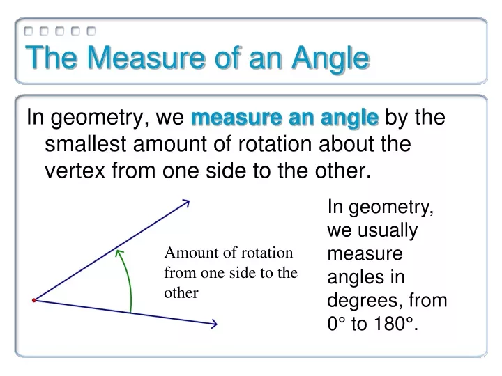 the measure of an angle