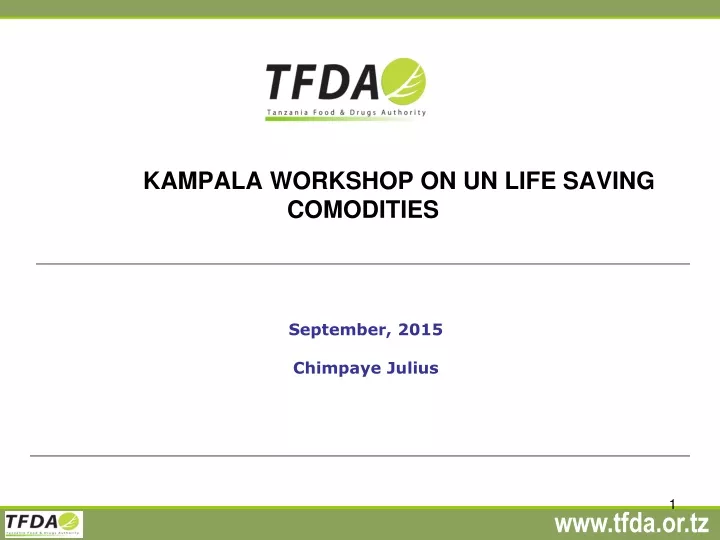 kampala workshop on un life saving comodities