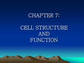 CHAPTER 7:  CELL STRUCTURE  AND  FUNCTION