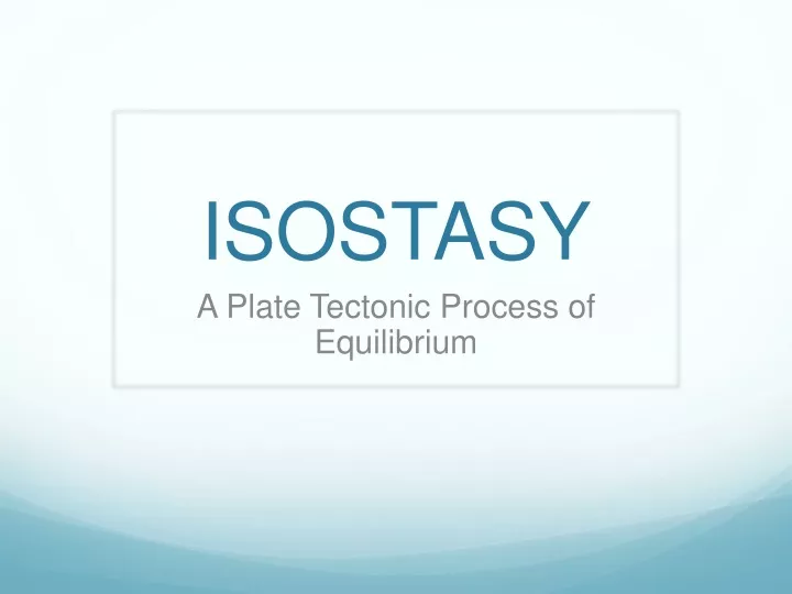 isostasy