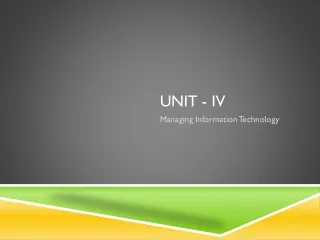 Unit - IV