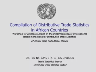 UNITED NATIONS STATISTICS DIVISION Trade Statistics Branch Distributive Trade Statistics Section