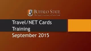 Travel/NET Cards Training September 2015