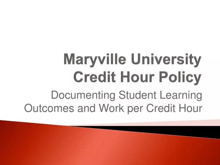 maryville university credit hour policy