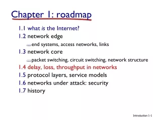 Chapter 1: roadmap