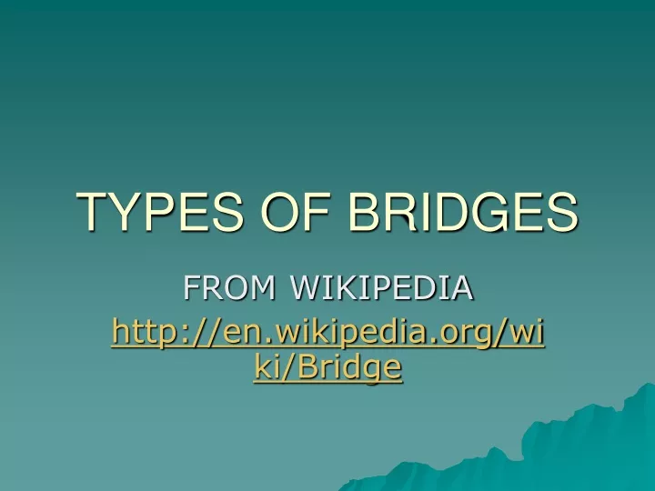 types of bridges