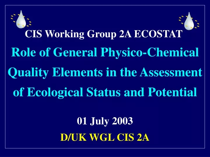 cis working group 2a ecostat role of general
