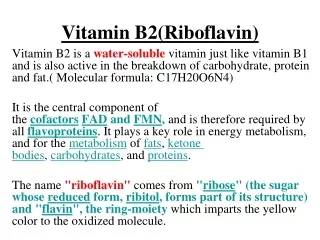 Vitamin B2(Riboflavin)