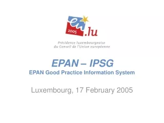 EPAN – IPSG EPAN Good Practice Information System
