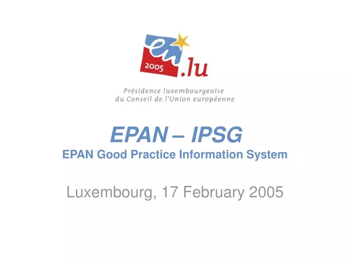 epan ipsg epan good practice information system