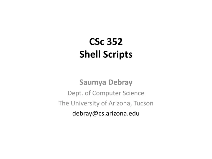 csc 352 shell scripts