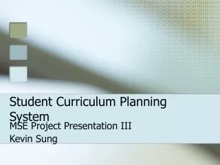Student Curriculum Planning System