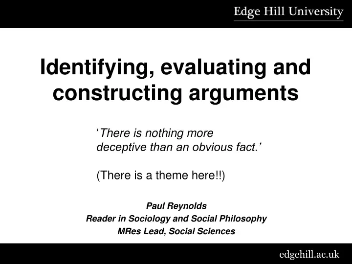 identifying evaluating and constructing arguments