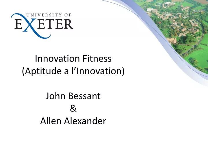 innovation fitness aptitude a l innovation john