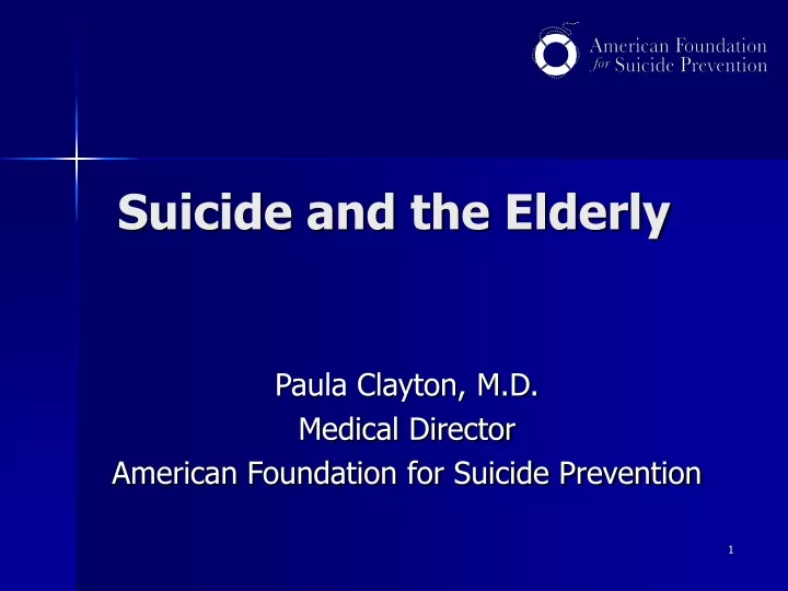 suicide and the elderly