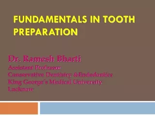 Fundamentals in Tooth Preparation