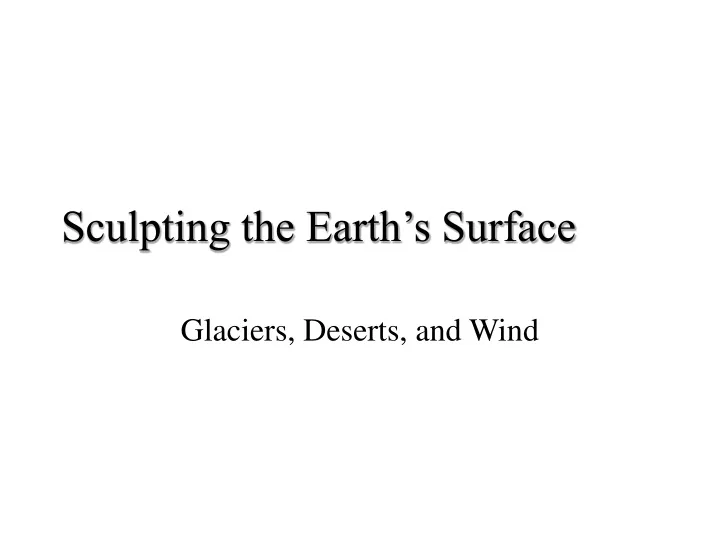 sculpting the earth s surface