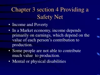 Chapter 3 section 4 Providing a Safety Net