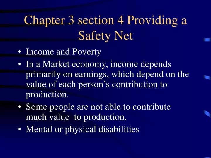 chapter 3 section 4 providing a safety net