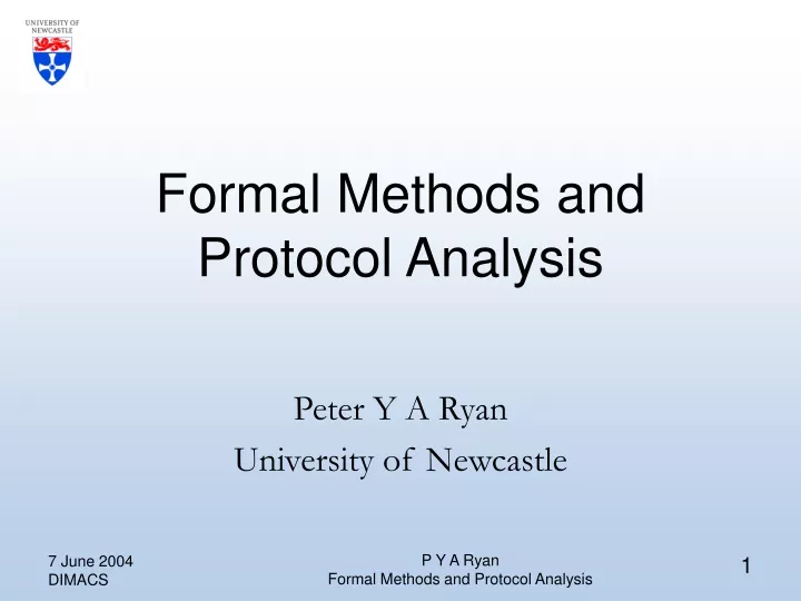 formal methods and protocol analysis