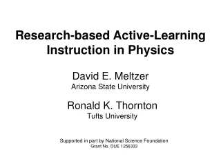 Research-based Active-Learning Instruction in Physics
