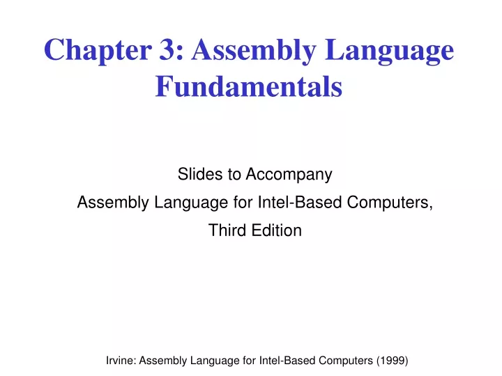 chapter 3 assembly language fundamentals
