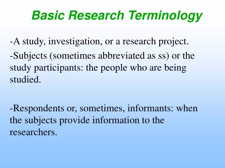 basic research terminology