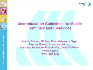User-education Guidelines for Mobile Terminals and E-services