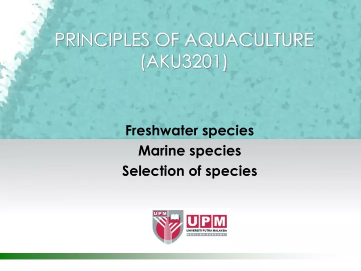 principles of aquaculture aku3201