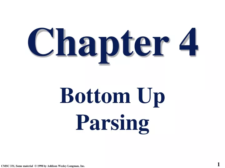 chapter 4 bottom up parsing