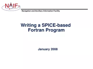 Writing a SPICE-based  Fortran Program