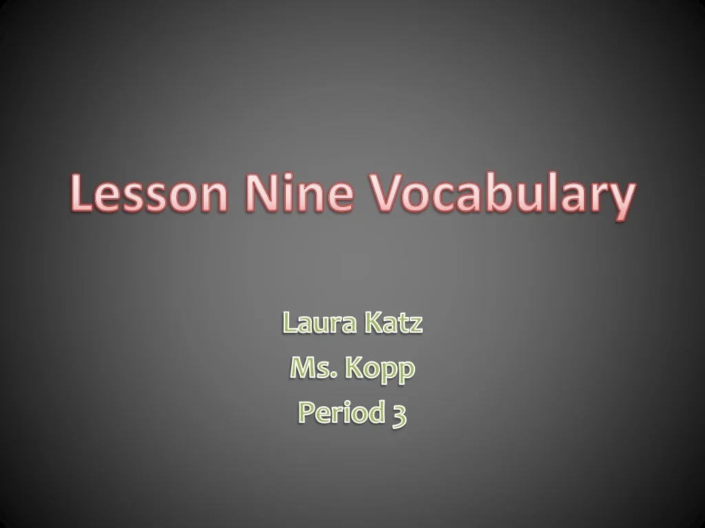 PPT - Lesson Nine Vocabulary PowerPoint Presentation, free download ...