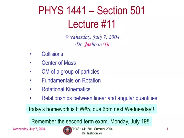phys 1441 section 501 lecture 11