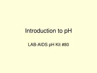 Introduction to pH