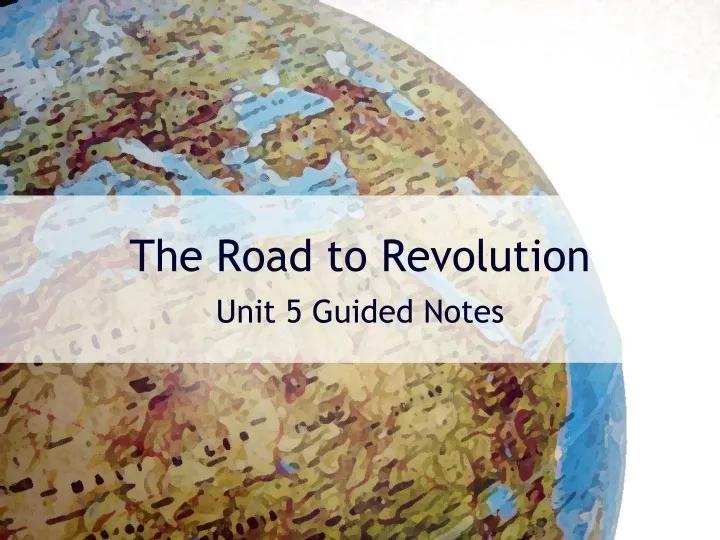 the road to revolution