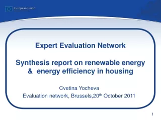 Expert Evaluation Network Synthesis report on renewable energy  &amp;  energy efficiency in housing