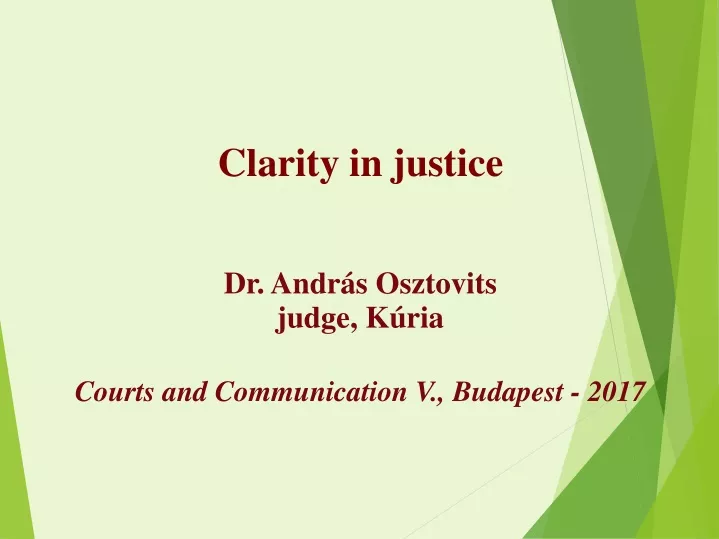 clarity in justice dr andr s osztovits judge